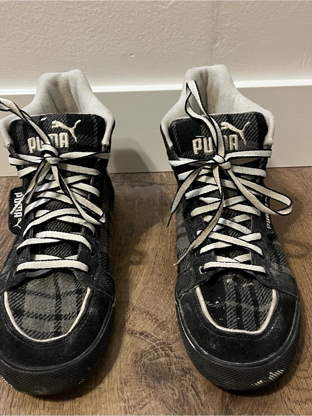 Puma Black & White Men's High-Top Sneakers men 9.5